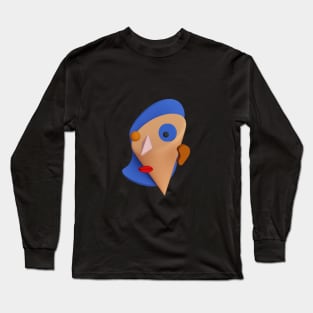 deconstructed face woman Long Sleeve T-Shirt